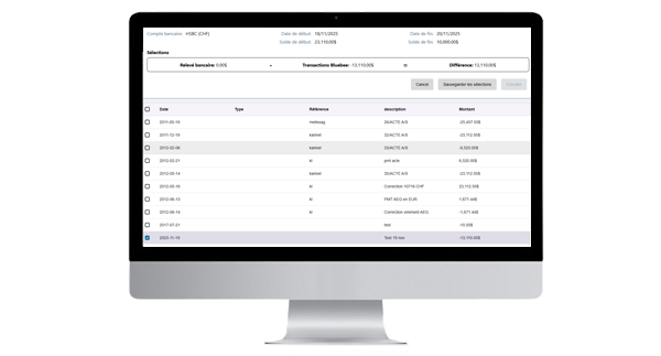 Bank Reconciliation — Manual validation