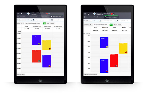 Production task calendar
