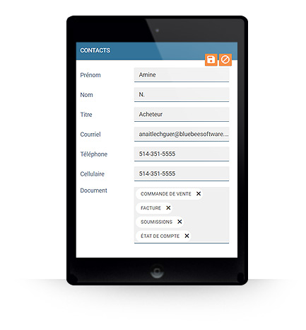 Gestion des contacts pour envoi de documents